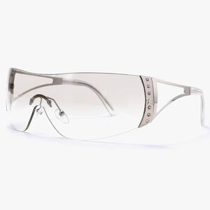 GUVIVI trendy Y2K silver sunglasses